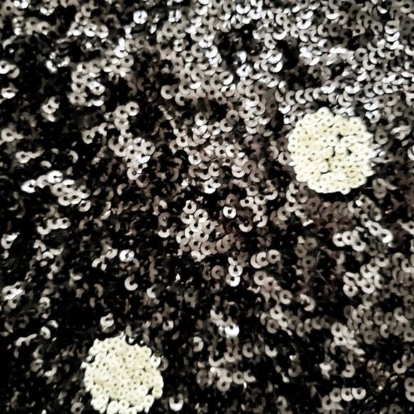 J.Crew Sequin Polka Dot Top Short sleeve polka dot top black white sequins XS - Picture 2 of 5